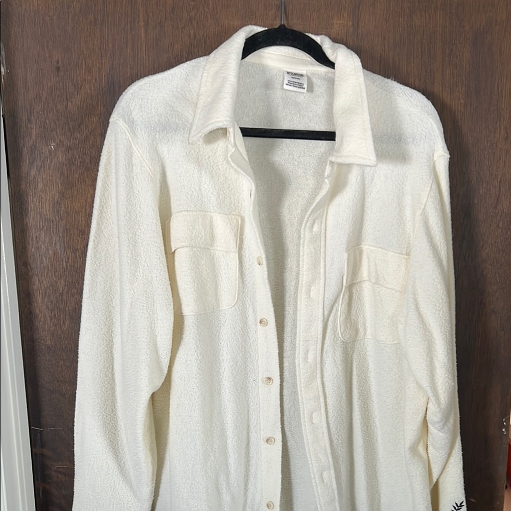 PINK BRAND, ladies Shacket, size Medium. Color is cream